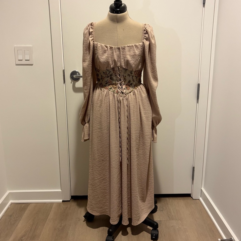 SHEIN Long Sleeve Dress in Light Pink